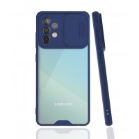 Newface Samsung Galaxy A72 Kılıf Platin Kamera Koruma Silikon - Lacivert