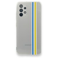 Newface Samsung Galaxy A72 Kılıf Prime Silikon - Mavi-Sarı