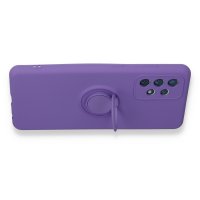 Newface Samsung Galaxy A72 Kılıf Viktor Yüzüklü Silikon - Mor