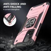 Newface Samsung Galaxy A72 Kılıf Zegna Yüzüklü Silikon Kapak - Rose