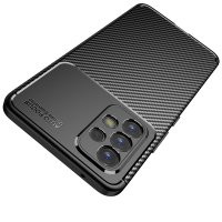 Newface Samsung Galaxy A73 5G Kılıf Focus Karbon Silikon - Siyah