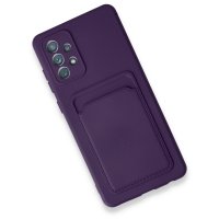 Newface Samsung Galaxy A73 5G Kılıf Kelvin Kartvizitli Silikon - Derin Mor