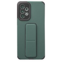 Newface Samsung Galaxy A73 5G Kılıf Mega Standlı Silikon - Yeşil