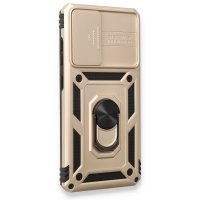 Newface Samsung Galaxy A73 5G Kılıf Pars Lens Yüzüklü Silikon - Gold