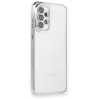 Newface Samsung Galaxy A73 5G Kılıf Razer Lensli Silikon - Gümüş