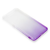 Newface Samsung Galaxy A80 Kılıf Lüx Çift Renkli Silikon - Mor