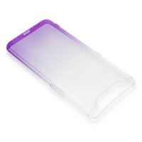 Newface Samsung Galaxy A80 Kılıf Lüx Çift Renkli Silikon - Mor