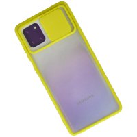 Newface Samsung Galaxy A81 / Note 10 Lite Kılıf Palm Buzlu Kamera Sürgülü Silikon - Sarı