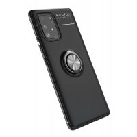 Newface Samsung Galaxy A91 / S10 Lite Kılıf Range Yüzüklü Silikon - Siyah