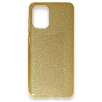 Newface Samsung Galaxy A91 / S10 Lite Kılıf Simli Katmanlı Silikon - Gold