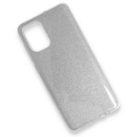 Newface Samsung Galaxy A91 / S10 Lite Kılıf Simli Katmanlı Silikon - Gümüş