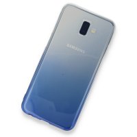 Newface Samsung Galaxy J6 Plus Kılıf Lüx Çift Renkli Silikon - Mavi