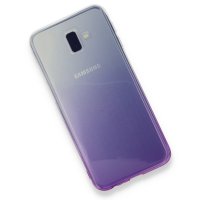 Newface Samsung Galaxy J6 Plus Kılıf Lüx Çift Renkli Silikon - Mor