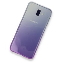 Newface Samsung Galaxy J6 Plus Kılıf Lüx Çift Renkli Silikon - Mor