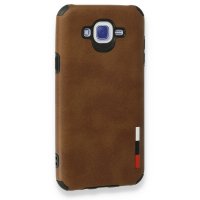 Newface Samsung Galaxy J7 Kılıf Loop Deri Silikon - Kahverengi