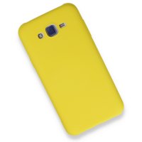 Newface Samsung Galaxy J7 Kılıf Nano içi Kadife Silikon - Sarı