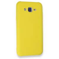 Newface Samsung Galaxy J7 Kılıf Nano içi Kadife Silikon - Sarı