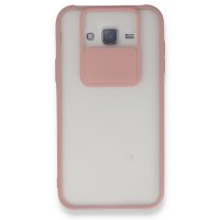 Newface Samsung Galaxy J7 Kılıf Palm Buzlu Kamera Sürgülü Silikon - Pembe