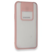 Newface Samsung Galaxy J7 Kılıf Palm Buzlu Kamera Sürgülü Silikon - Pembe