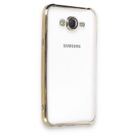 Newface Samsung Galaxy J7 Kılıf Razer Lensli Silikon - Gold