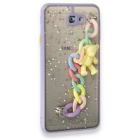 Newface Samsung Galaxy J7 Prime Kılıf Ayıcıklı Silikon - Lila