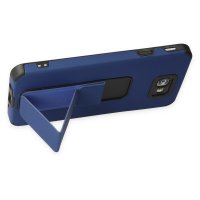 Newface Samsung Galaxy J7 Prime Kılıf Mega Standlı Silikon - Mavi