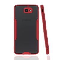 Newface Samsung Galaxy J7 Prime Kılıf Platin Silikon - Kırmızı