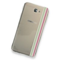 Newface Samsung Galaxy J7 Prime Kılıf Prime Silikon - Yeşil-Pembe