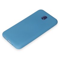 Newface Samsung Galaxy J7 Pro / J730 Kılıf Nano içi Kadife  Silikon - Mavi