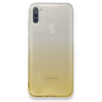 Newface Samsung Galaxy M11 Kılıf Lüx Çift Renkli Silikon - Sarı