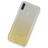 Newface Samsung Galaxy A11 Kılıf Lüx Çift Renkli Silikon - Sarı