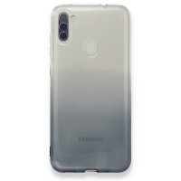 Newface Samsung Galaxy A11 Kılıf Lüx Çift Renkli Silikon - Siyah