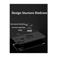 Newface Samsung Galaxy M11 Kılıf Range Yüzüklü Silikon - Siyah-Gold