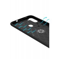 Newface Samsung Galaxy M11 Kılıf Range Yüzüklü Silikon - Siyah-Gold