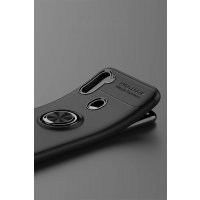 Newface Samsung Galaxy M11 Kılıf Range Yüzüklü Silikon - Siyah-Mavi