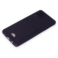 Newface Samsung Galaxy M12 Kılıf Kelvin Kartvizitli Silikon - Derin Mor