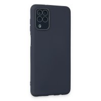 Newface Samsung Galaxy M12 Kılıf Lansman Glass Kapak - Lacivert