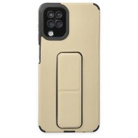 Newface Samsung Galaxy M12 Kılıf Mega Standlı Silikon - Gold