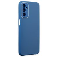 Newface Samsung Galaxy M13 Kılıf Glass Kapak - Mavi