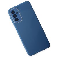 Newface Samsung Galaxy M13 Kılıf Glass Kapak - Mavi