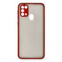 Newface Samsung Galaxy M30S Kılıf Montreal Silikon Kapak - Kırmızı