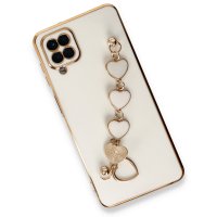 Newface Samsung Galaxy M22 Kılıf Esila Silikon - Beyaz