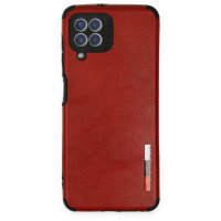 Newface Samsung Galaxy M22 Kılıf Loop Deri Silikon - Kırmızı