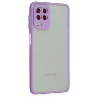 Newface Samsung Galaxy M22 Kılıf Montreal Silikon Kapak - Mor