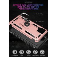 Newface Samsung Galaxy M22 Kılıf Sofya Yüzüklü Silikon Kapak - Rose