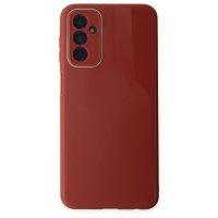 Newface Samsung Galaxy M23 Kılıf Glass Kapak - Bordo