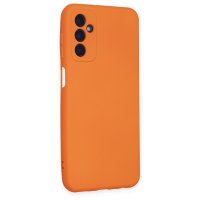 Newface Samsung Galaxy M23 Kılıf Nano içi Kadife Silikon - Turuncu