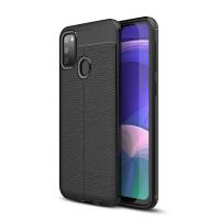 Newface Samsung Galaxy M30S Kılıf Focus Derili Silikon - Siyah