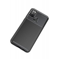Newface Samsung Galaxy M30S Kılıf Focus Karbon Silikon - Siyah