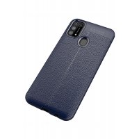 Newface Samsung Galaxy M31 Kılıf Focus Derili Silikon - Lacivert